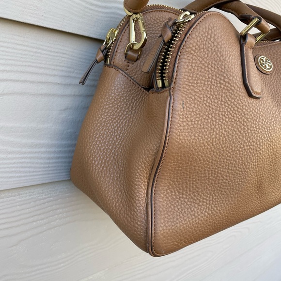 Tory Burch Brown Leather Robinson Double Zip Dome Satchel - Picture 4 of 16